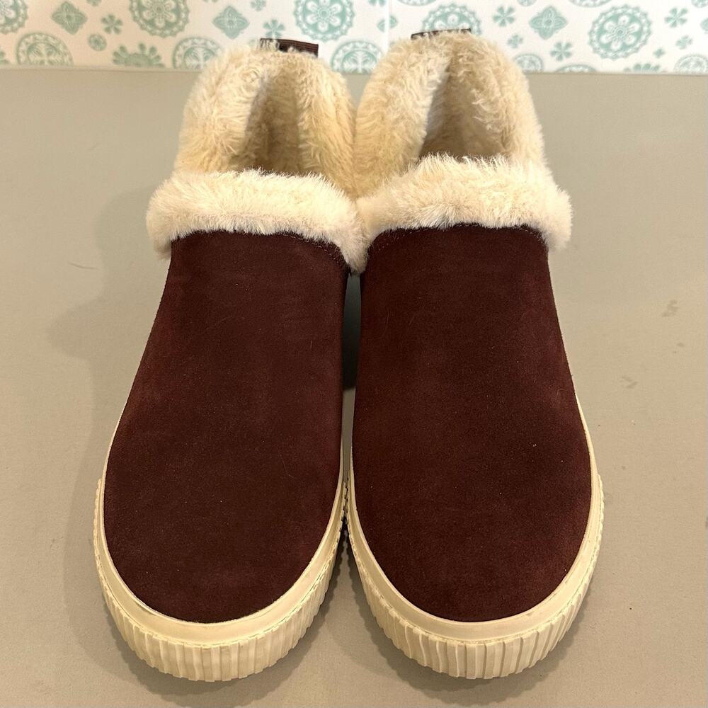Timberland Womens‎ Skyla Bay 9 Brown Suede Faux Fur Slip On Moccasin Shoes - Picture 2 of 10